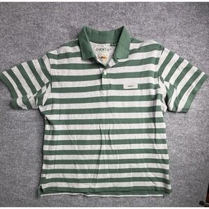 Orvis Signature Short Sleeve Polo Men's Shirt Size XL Gray Green 100% Cotton